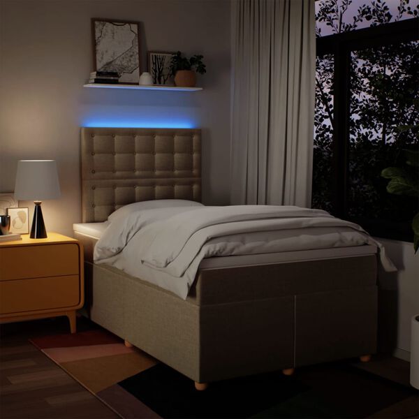 vidaXL kontinentaalvoodi madratsi, kreemjas, 120x190 cm, kangas