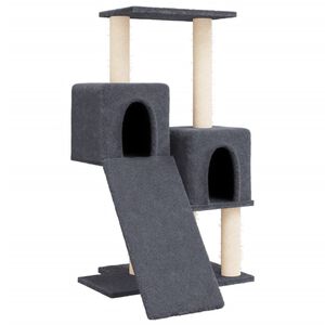 vidaXL kassimaja sisalk&ouml;itega kraapimispuudega, tumehall, 82 cm