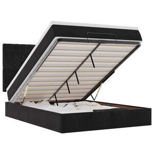 vidaXL ottomani voodi madratsitega, must, 140x190cm, samet