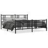 vidaXL metallist voodiraam peatsi ja jalutsiga, must, 183x213 cm