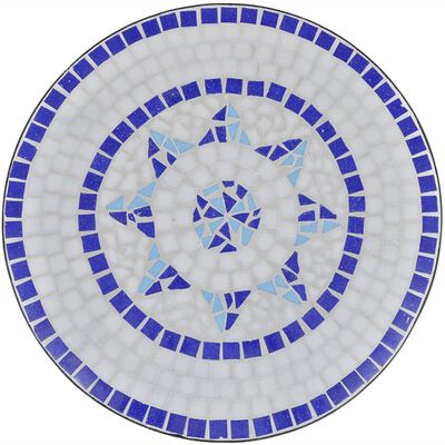 vidaXL bistroolaud, sinine ja valge, 60 cm, mosaiik