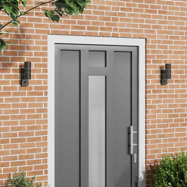 vidaXL Väline seinalamp 2 pcs Must 7 x 10 x 22 cm