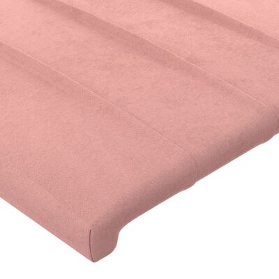 vidaXL voodipeats servadega, roosa, 103x23x118/128 cm, samet