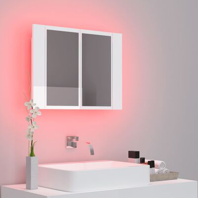vidaXL LED-peeglikapp kõrgläikega valge 60x12x45 cm, akrüül