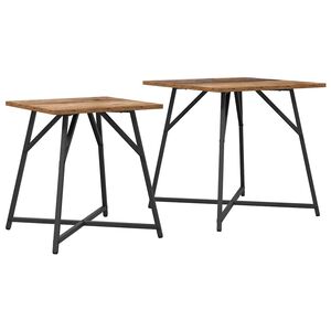 vidaXL Abilaudade komplekt 2 tk Vana puit ja must 50 x 50 x 50 cm