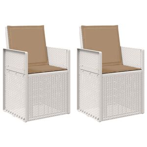 vidaXL Aia Toitlustustoolid 2 pcs Valge ja pruunikashall PP