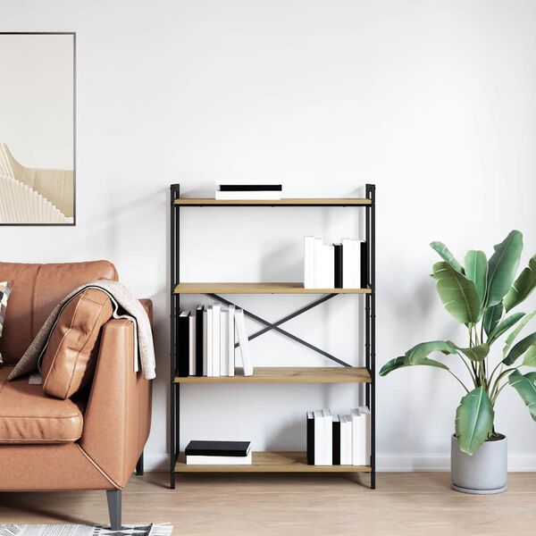 vidaXL Raamatukapp K&auml;sit&ouml;&ouml;puu 80 x 30 x 120 cm Tehispuit