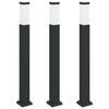 vidaXL 3 tk pollarvalgustid, 80 cm, mustad, IP44