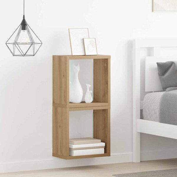 vidaXL Seinakarbid riiuliga 2 pcs Käsitööpuu 26 x 15 x 26 cm Tehispuit