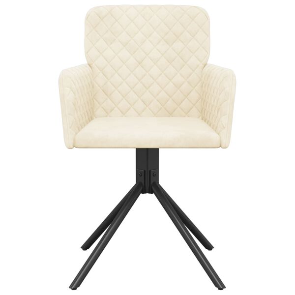 vidaXL pööratavad söögitoolid 2 tk, kreemjas, samet