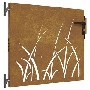 vidaXL aiavärav 85 x 100 cm corten terasest murukujundusega