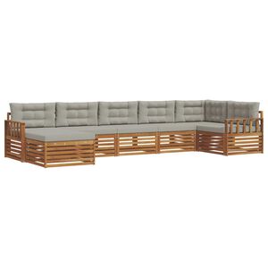 vidaXL V&auml;li diivanikomplekt padjaga 7 pcs Looduslik ja Hele Hall