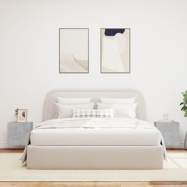 vidaXL teleri seinakapid LED-tuledega 2 tk, betoonhall, 40,5x35x40 cm