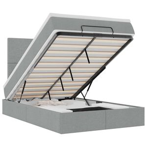 vidaXL ottomani voodi madratsiga, helehall, 120x200cm, kangas