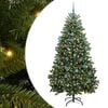 vidaXL Tehisj&otilde;ulupuu 180 cm 300 LED-i Soe valge PVC ja teras Roheline