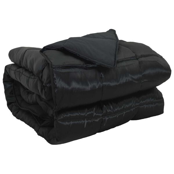 vidaXL T&auml;ispika aasta tekk Must 140 x 200 cm Satiin ja mikrofiber