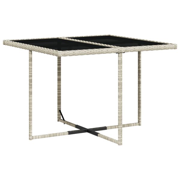 vidaXL 5-osaline aiam&ouml;&ouml;bli komplekt patjadega, helehall, pol&uuml;rotang