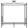 vidaXL baldahhiiniga voodiraam, must, metall, 100 x 200 cm