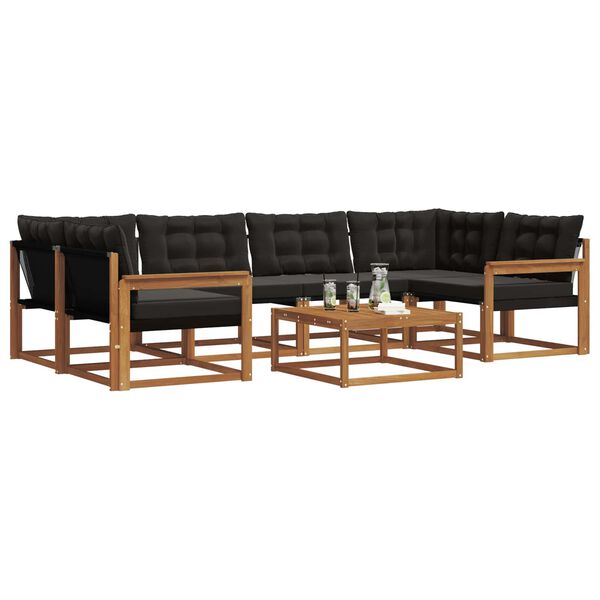 vidaXL V&auml;li diivanikomplekt padjaga 7 pcs Looduslik ja must