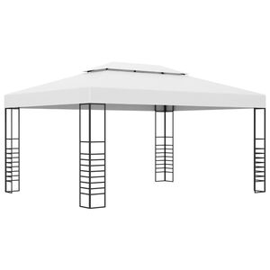 vidaXL aiatelk, pulberv&auml;rvitud teras, 4 x 3 x 2,7 m valge