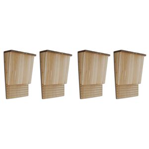 vidaXL nahkhiirte pesakastid, 4 tk, 22 x 12 x 34 cm, puit