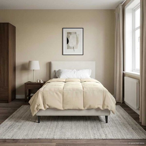 vidaXL T&auml;ispika aasta tekk Rapistatud cream 135 x 200 cm Mikrokiud