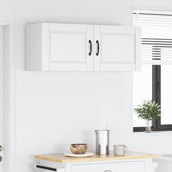 vidaXL K&ouml;&ouml;gikapp riiuliga uksega 2 pcs Valge 50 x 31 x 40 cm Tehispuit