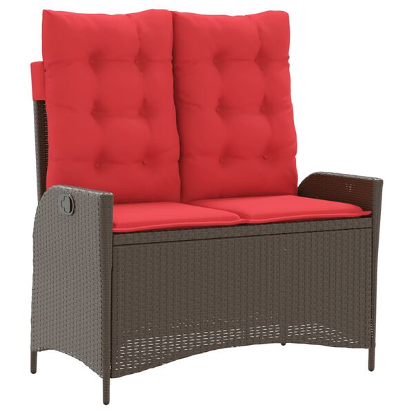 vidaXL allalastav aiapink koos istmepadjaga, pruun, pol&uuml;rotang