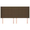vidaXL voodipeats servadega, tumepruun, 163x16x118/128 cm, kangas