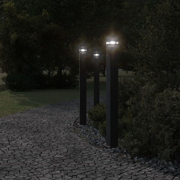 vidaXL anduriga aia lambipost, must, 110 cm, alumiinium