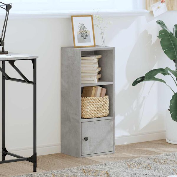 vidaXL raamatualus, betoonhall, 31x24x77 cm, tehispuit