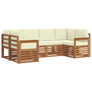 vidaXL Nurgadiivanikomplekt padjaga 6 pcs Looduslik ja kreem
