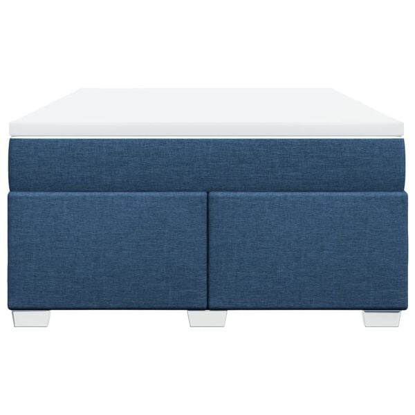 vidaXL kontinentaalvoodi madratsiga, sinine, 140x200 cm, kangas