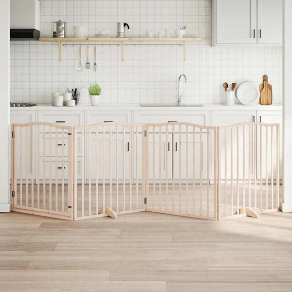 vidaXL kokkupandav koerav&auml;rav uksega, 4 paneeli, 320 cm, paplipuit