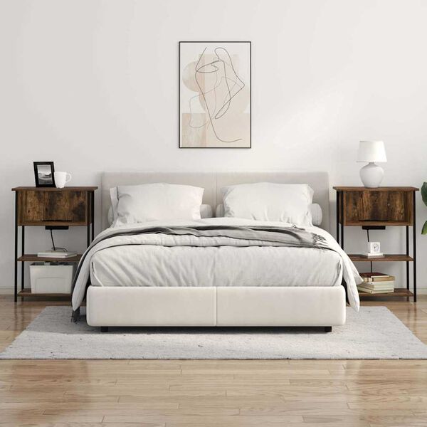 vidaXL &Ouml;&ouml;lambi kapp Suitsetatud tamm 55 x 31 x 76 cm Tehispuit