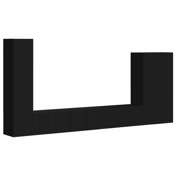 vidaXL TV seinakapikomplekt Seinale kinnitatav 6 pcs Must