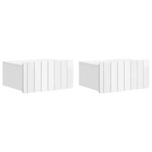 vidaXL Seinale kinnitatav &ouml;&ouml;tis 2 pcs K&otilde;rgl&auml;ikega valge Tehispuit