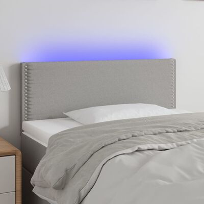 vidaXL LED-voodipeats, helehall, 100x5x78/88 cm, kangas