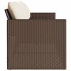 vidaXL 3-kohaline aiadiivan koos patjadega, pruun, polürotang