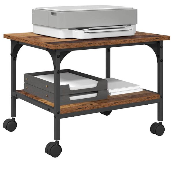 vidaXL Printeri alus Vana puit 50 x 40 x 38 cm Tehispuit