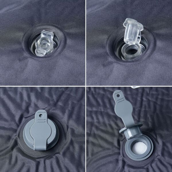 vidaXL isetäituv matkamadrats koos sisseehitatud padjaga, hall