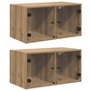vidaXL Seinakapid 2 tk 68 x 37 x 35 cm Tehispuit K&auml;sit&ouml;&ouml;puu