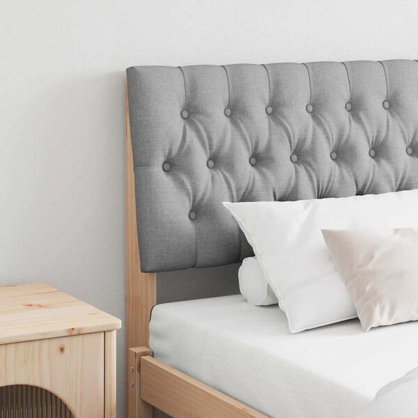 vidaXL Polsterdatud voodiots Helehall 180 cm Tahke mänd