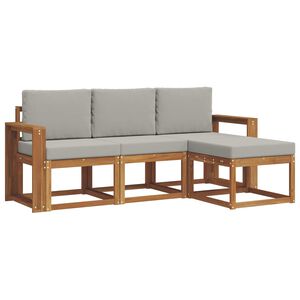 vidaXL V&auml;li diivanikomplekt padjaga 4 pcs Looduslik ja Hele Hall