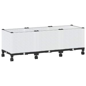 vidaXL Aiakast v&auml;hemalt ratastega Valge 120 x 40 x 48 cm PP