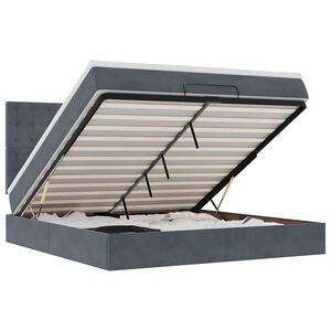 vidaXL Ottomani voodiraam madratsitega, tumehall, 180x200 cm, samet