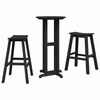 vidaXL Aia baarikomplekt 3 pcs Must HDPE