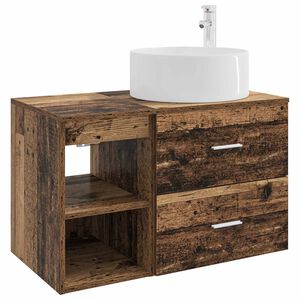 vidaXL Vannitoa m&ouml;&ouml;bleset 2 pcs Vana puit Tehispuit