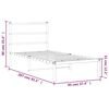 vidaXL metallist voodiraam peatsiga, must, 90x200 cm