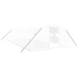 vidaXL kasvuhoone terasraamiga, valge, 40 m&sup2;, 10x4x2 m